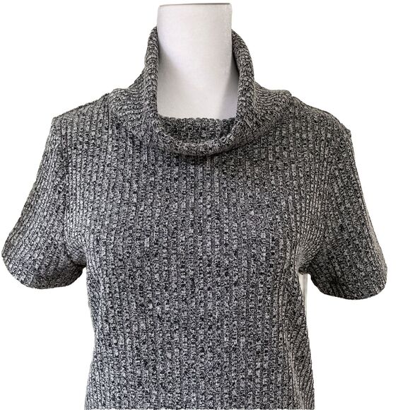 Lark and Ro Sweater Dress Knit Ribbed Short Sleeve Cowl Neck Large New w/o Tag - Picture 2 of 8